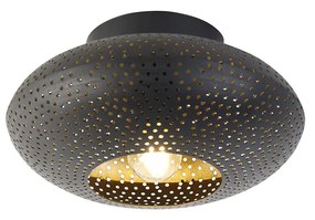 Smart plafondlamp zwart met goud 25 cm incl. Wifi P45 - Radiance