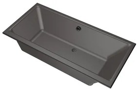 Xenz Kristal Ligbad - 160x75x48 - afvoer Midden - acryl - antraciet 6984-05