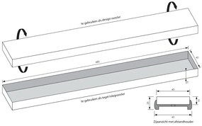 Brauer los multifunctioneel tegelinlegrooster 70cm geborsteld koper PVD