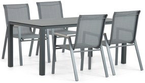 Tuinset 4 personen 180 cm Aluminium/textileen Grijs Domani Furniture Verde/Mateo