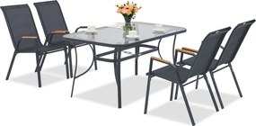 Metalen tuinmeubelen Modena/Bitonto voor 4 personen Garden Point grijs