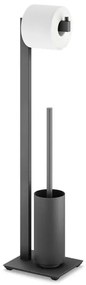 Zack LINEA Toiletbutler - 73x15x18cm - vrijstaand - zwart RVS 40572