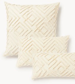 Katoenen perkal kussensloop Phil met getufte design