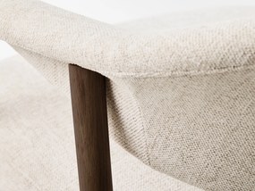 GARDA crème beige (stof Harmony 110) / gerookt eiken gelakt - GESTOFFEERDE STOEL VOOR WOONKAMER/EETKAMER