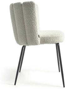 Kave Home Aniela Luxe Eetkamerstoel Wit Boucle