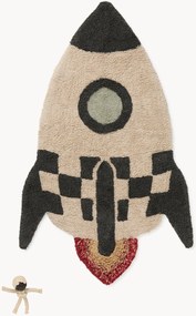 Handgeweven kindervloerkleed Rocket, wasbaar