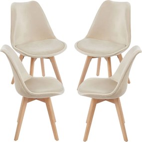 Set 4 Synk Fluwelen Stoelen