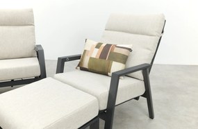 Lagos/Mindo verstelbare 5-zits stoel-bank loungeset - antraciet