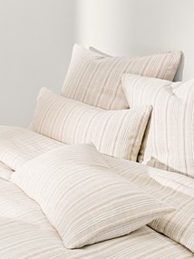 Gewassen linnen dekbedovertrek Telma met strepen
