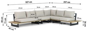 Hoek loungeset 6 personen Aluminium Grijs  Lifestyle Garden Furniture Azzurro