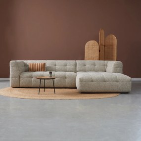 Hoekbank Beige Gemeleerd Rechts