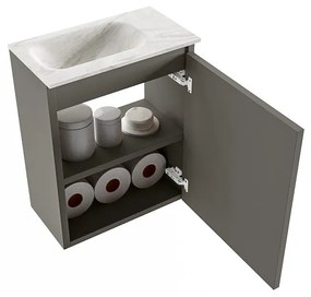 Mondiaz Ture DLux toiletmeubel 40cm smoke met wastafel ostra links met kraangat