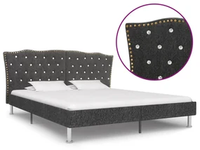 vidaXL Bedframe stof donkergrijs 180x200 cm