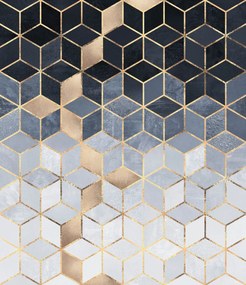 Ilustratie Soft Blue Gradient Cubes, Elisabeth Fredriksson, (35 x 40 cm)