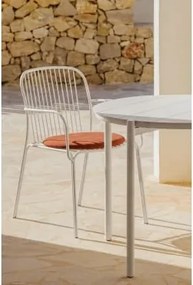 Pack Van 2 Tuinstoelen Met Armleuningen Van Staal Anerina Gardenia Wit & Terracota - Sklum