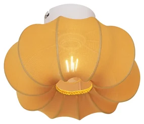 Stoffen Japandi plafondlamp goud 27cm - Plu AsyeshaJapandi E27 Scandinavisch rond Binnenverlichting Lamp