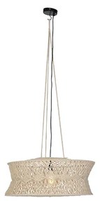 Oosterse hanglamp macramé 70 cm - LeonardOosters E27 rond Binnenverlichting Lamp