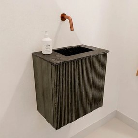 Mondiaz Joya DLux 40cm toiletmeubel shadow met wastafel faye rechts zonder kraangat lava