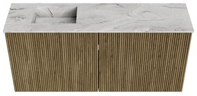 Mondiaz Joya DLux 90cm toiletmeubel dusk met wastafel faye links 1 kraangat glace