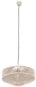 Japandi hanglamp bruin touw 46cm - SveaJapandi E27 rond Binnenverlichting Lamp