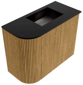 Mondiaz Joya 50cm toiletmeubel ronding links oak met wastafel faye rechts zonder kraangat urban