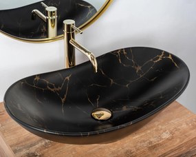 Opzetwastafel Rea Royal 60 Black Marble Mat