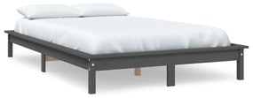 vidaXL Bedframe massief grenenhout grijs 140x200 cm