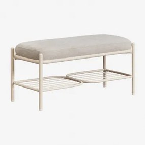 Anisa Gestoffeerde Bank 90 Cm Tapioca Beige & Chenille Gebroken Wit - Sklum