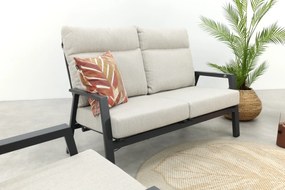 Lagos stoel-bank loungeset 3-delig verstelbaar - Antraciet