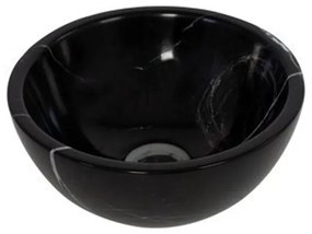 Plieger Mini Round waskom - 26x26x12cm - marmer zwart washbasin 26 marble black