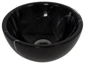 Plieger Mini Round waskom - 26x26x12cm - marmer zwart 1304091