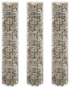 vidaXL Gabion plantenbakken 3 st rond verhoogd Ø30x150 cm staal