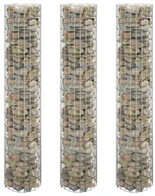 vidaXL Gabion plantenbakken 3 st rond verhoogd Ø30x150 cm staal