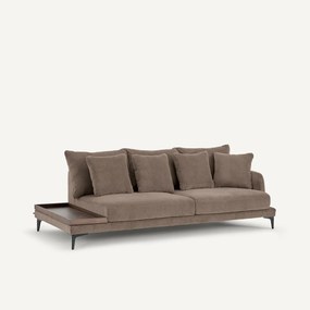 Halve bank met tafelblad van stoned fluweel, MODERNISTE