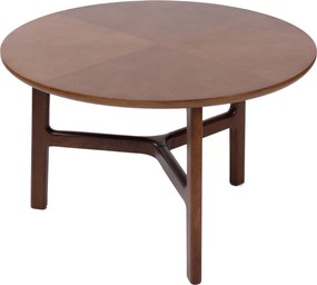 Mazzoni BELLUNO Naturel Noten (Donkerbruin) - HOUTEN SALONTAFEL Ø65 cm ROND MODERN CLASSIC