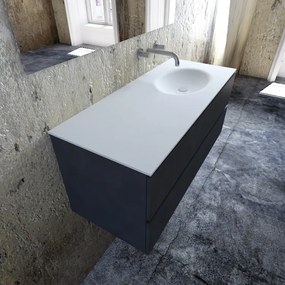 Zaro Sevilla Solid Surface badmeubel 120cm mat antraciet zonder kraangat spoelbak rechts