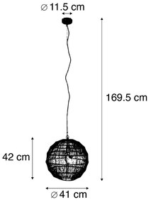 Moderne hanglamp messing 42 cm - Bolti Modern E27 Binnenverlichting Lamp