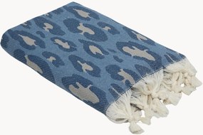 Katoenen hammamhanddoek Leopard met franjes