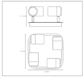 Lucide Lennert plafondlamp 4 spots 5W zwart