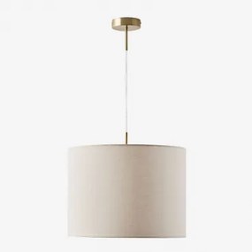 Arlina Stoffen Hanglamp Plafondlamp Gebroken Wit Ø40 Cm - ↑30 Cm Arlina & Goud - Transparant - Sklum