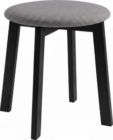 Mazzoni ZOI Lichtgrijs (stof Sawana 21)/zwart beuken onderstel - RONDE GESTOFFEERDE KRUK VOOR KEUKEN/WOONKAMER
