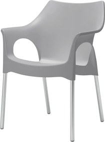 Set van 6 - Scab Ola stapelbare kunststof tuinstoel - Lichtgrijs