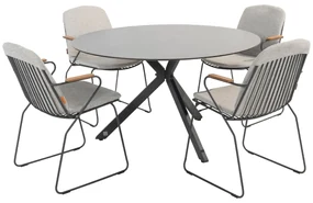 4 Seasons Veneto/Locarno ronde tuinset - Ø130 cm. - stapelbaar