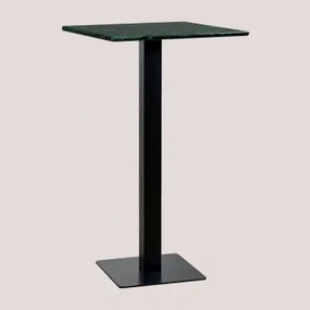 Vierkante Hoge Barkruktafel 60x60 Cm In Livanto Marmer Groen Marmer Big Flower & Zwart - Sklum