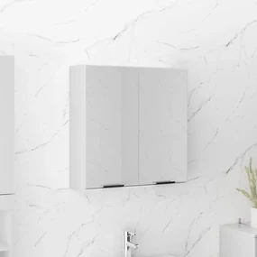 vidaXL Badkamerkast met spiegel 64x20x67 cm hoogglans wit