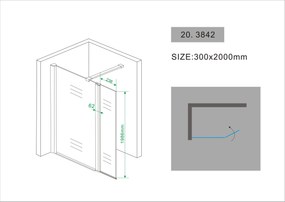 Mueller Augsburg draaibare douchewand 30x200cm Anti-kalk