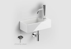 Clou New Flush 3 keramische fontein wit glans met Freddo toiletkraan chroom