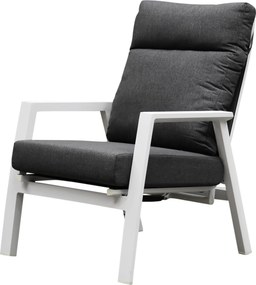 Vegas lounge tuinstoel verstelbaar aluminium wit