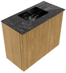 Mondiaz Joya DLux 50cm toiletmeubel oak met wastafel faye midden zonder kraangat lava