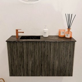 Mondiaz Joya DLux 70cm toiletmeubel shadow met wastafel faye links 1 kraangat lava